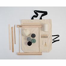 A Weaving Frame & Weaving Kit NEW BAG/COMB (14 Inch - Gray/Moss)