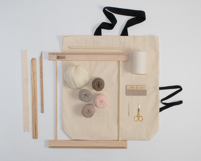 A Weaving Frame Weaving Kit NEW BAG COMB  14 Inch Blush 