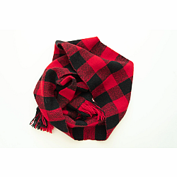 Rigid Heddle Scarf Kit | Make your own Red and Black Buffalo Check Wool Scarf