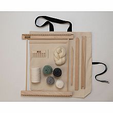 A Weaving Frame & Weaving Kit NEW BAG/COMB (14 Inch - Gray/Moss)