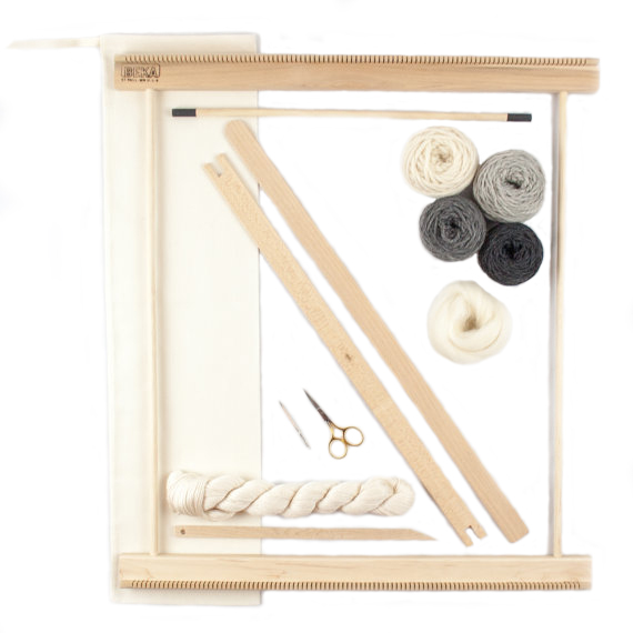 A Weaving Frame Kit 20 Inch Gray Everything You Need To Make Your Own Woven Wall Hanging Beka A Weaving Frame Kit 20 Inch