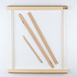 A Weaving Frame & Weaving Kit NEW BAG/COMB (20 Inch-Gray / Moss)