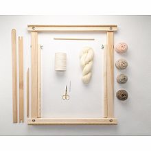 A Weaving Frame with Stand (20 Inch - Blush).  The Deluxe Kit / Everything You Need To Make Your Own Woven Wall Hanging.