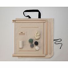 A Weaving Frame & Weaving Kit NEW BAG/COMB (20 Inch-Gray / Moss)