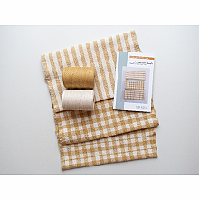 Rigid Heddle Kit | Weave your own kitchen towels | Set of 3 Towels Gingham Mustard and Natural