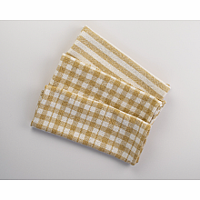 Rigid Heddle Kit | Weave your own kitchen towels | Set of 3 Towels Gingham Mustard and Natural