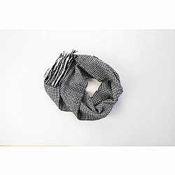 Rigid Heddle Scarf Kit | Make your own White and Black Houndstooth Wool Scarf