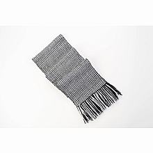 Rigid Heddle Scarf Kit | Make your own White and Black Houndstooth Wool Scarf