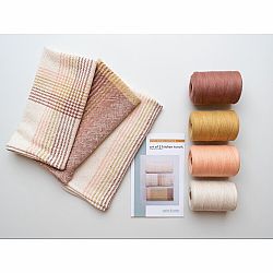 Rigid Heddle Kit | Weave your own kitchen towels | Set of 3 Towels Sunset