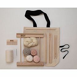 A Weaving Frame & Weaving Kit NEW BAG/COMB (10 Inch - Blush)