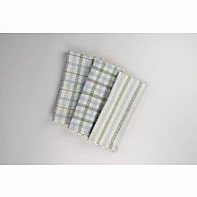 Rigid Heddle Kit | Weave your own kitchen towels | Set of 3 Towels Gingham Blue and Sage