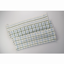 Rigid Heddle Kit | Weave your own kitchen towels | Set of 3 Towels Gingham Blue and Sage