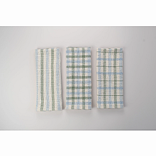 Rigid Heddle Kit | Weave your own kitchen towels | Set of 3 Towels Gingham Blue and Sage